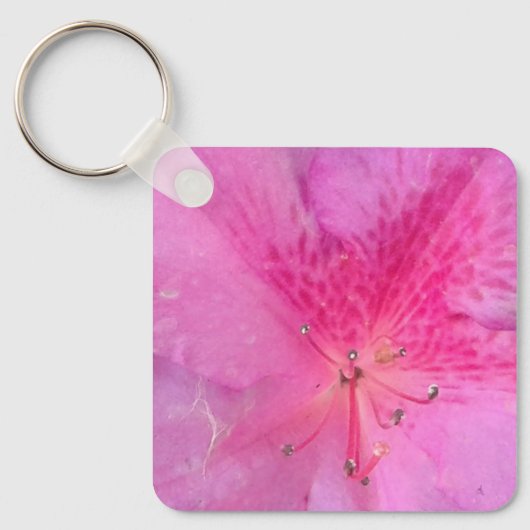 金エレガント属正方形 キーホルダー (正面)