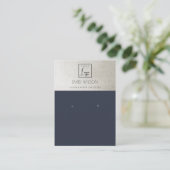 金エレガント属海軍銀ロゴイヤリングディスプレイ 名刺 (スタンド正面)