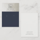 金エレガント属海軍銀ロゴイヤリングディスプレイ 名刺 (正面/裏面)