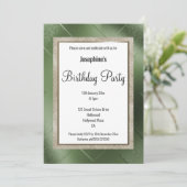 金エレガント属緑青銅文様誕生日2 招待状 (スタンド正面)