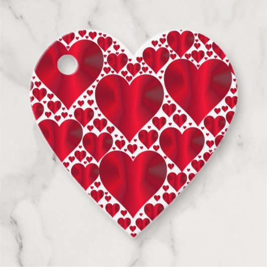 金エレガント属赤いハートバレンスタイリッシュズ フェイバータグ (正面)