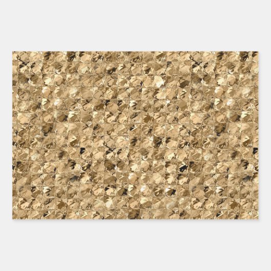 金エレガント属金ゴールドグリッター箔クリスマス ラッピングペーパーシート (正面2)