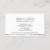 金エレガント属銀グリッタードリップボスレディ 名刺 (裏面)