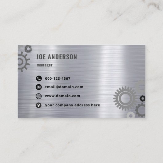 金エレガント属銀プロフェッショナル整備士 名刺 (裏面)