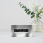 金エレガント属銀ミニマルデザイン 名刺 (スタンド正面)