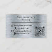 金エレガント属銀名刺 名刺 (裏面)