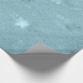 金エレガント属青のクリスマス花柄 ラッピングペーパー (角)