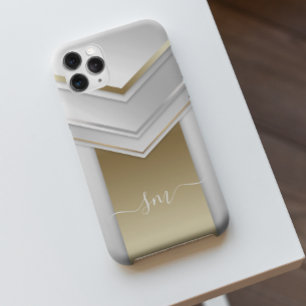 金エレガント属3Dルック書道金ゴールドモノグラム iPhone 13ケース