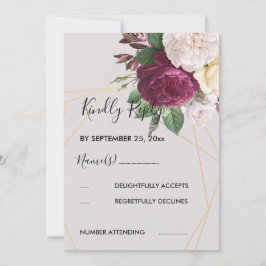 金エレガント形幾何学RSVP招待状 招待状