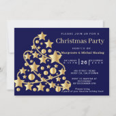金エレガント樹伝統的クリスマスパーティー 招待状 (正面)