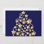 金エレガント樹伝統的クリスマスパーティー 招待状 (裏面)