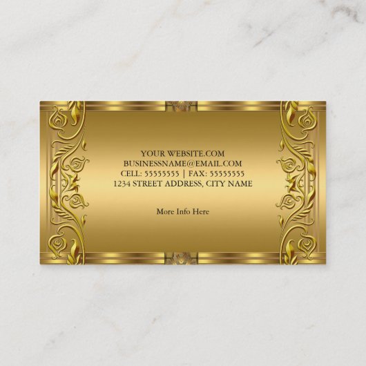 金エレガント王室の華美金金ゴールド 名刺 (裏面)