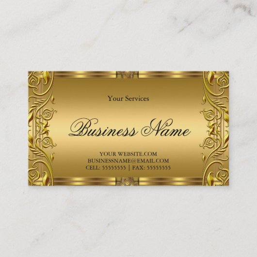 金エレガント王室の華美金金ゴールド 名刺 (正面)
