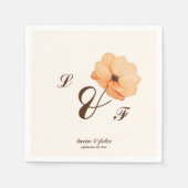 金エレガント秋の花結婚の スタンダードカクテルナプキン (正面)