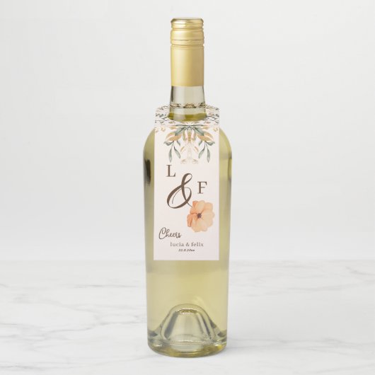 金エレガント秋の花結婚の ボトルネックタグ (ボトル)