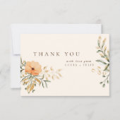 金エレガント秋花結婚のサンキューカード サンキューカード (正面)