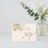 金エレガント秋花結婚のQRコードRSVP エンクロージャーカード (スタンド正面)