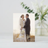 金エレガント箔ありがとうカスタムPhoto ポストカード (スタンド正面)