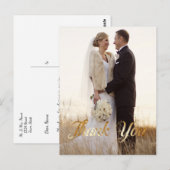 金エレガント箔ありがとうカスタムPhoto ポストカード (正面/裏面)