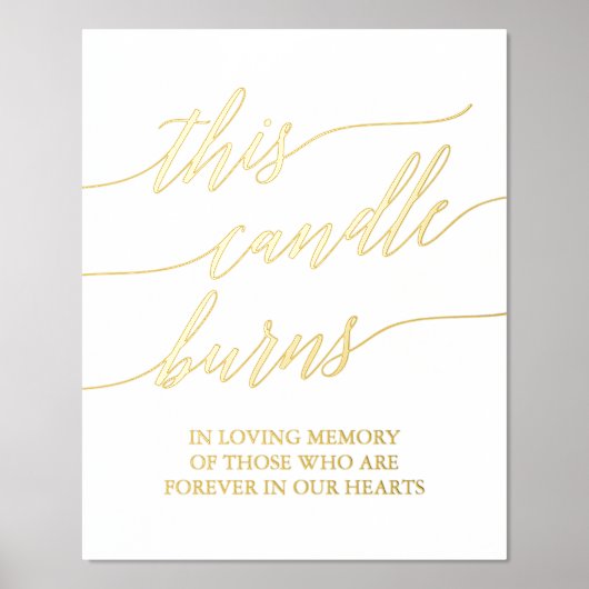 金エレガント箔この蝋燭 箔ポスター (正面)