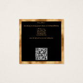 金エレガント箔と黒の名刺 (裏面)