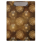 金エレガント箔と黒インディアン曼荼羅 クリップボード (正面)