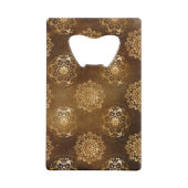 金エレガント箔と黒インディアン曼荼羅 クレジットカード栓抜き (裏面)