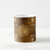 金エレガント箔と黒インディアン曼荼羅 コーヒーマグカップ (中央)