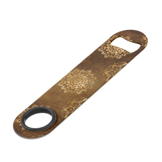 金エレガント箔と黒インディアン曼荼羅 スピード栓抜き (正面アングル)