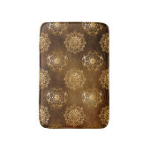 金エレガント箔と黒インディアン曼荼羅 バスマット (正面縦)