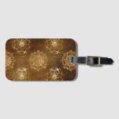 金エレガント箔と黒インディアン曼荼羅 ラゲッジタグ (正面横)