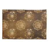 金エレガント箔と黒インディアン曼荼羅 枕カバー (裏面)