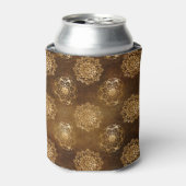 金エレガント箔と黒インディアン曼荼羅 缶クーラー (缶正面)