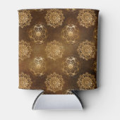 金エレガント箔と黒インディアン曼荼羅 缶クーラー (正面)