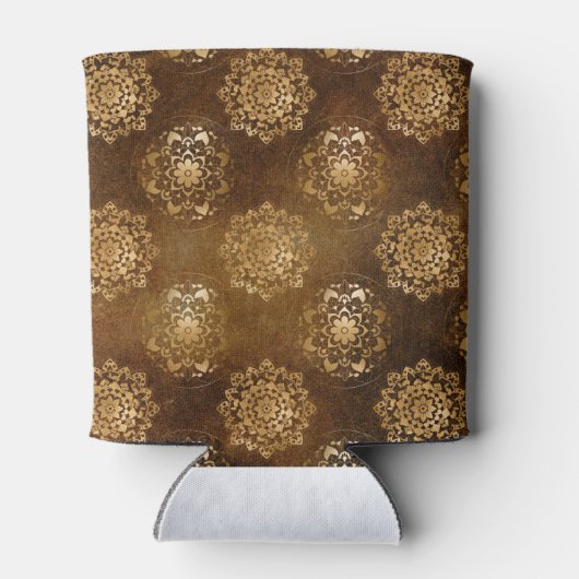 金エレガント箔と黒インディアン曼荼羅 缶クーラー (裏面)