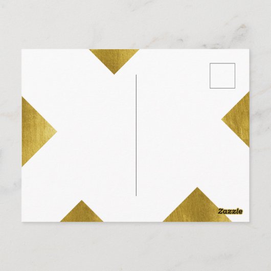 金エレガント箔と4枚の写真クリスマスホリデー ポストカード (裏面)