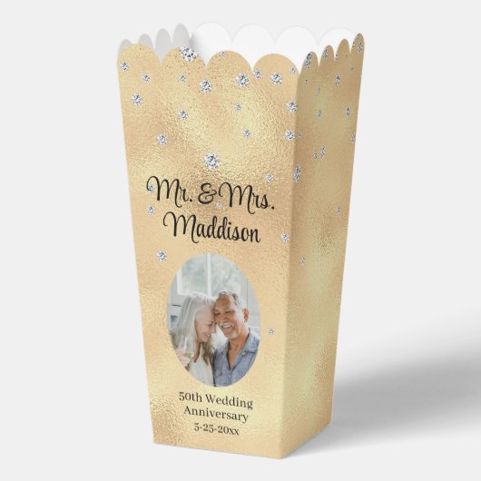 金エレガント箔と50周年記念ポップコーン フェイバーボックス (正面)