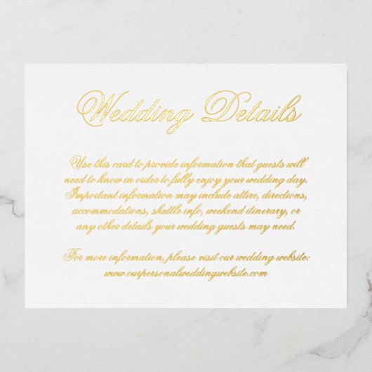 金エレガント箔のエンクフォーマル結婚ロージャカード 箔招待状ポストカード (正面)