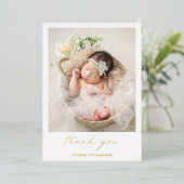 金エレガント箔の写真誕生のお知らせ 箔招待状 (立ち正面)