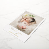 金エレガント箔の写真誕生のお知らせ 箔招待状 (回転した状態)