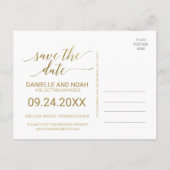 金エレガント箔の書跡の日付写真を保存 案内ポストカード (裏面)