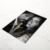 金エレガント箔の書道の写真の保存日付 箔招待状 (回転した状態)