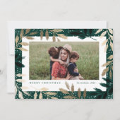 金エレガント箔の枝3写真クリスマス シーズンカード (正面)