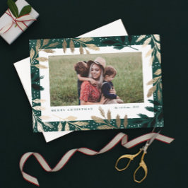 金エレガント箔の枝3写真クリスマス シーズンカード