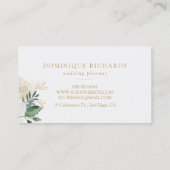 金エレガント箔の水色フェイクの花 名刺 (裏面)