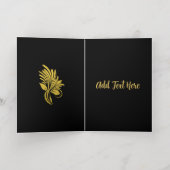 金エレガント箔の花形 箔グリーティングカード (内側レイダウン)