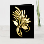 金エレガント箔の花形 箔グリーティングカード (正面)