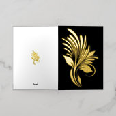 金エレガント箔の花形 箔グリーティングカード (外側レイダウン)