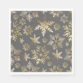 金エレガント箔の雪の結晶グレークリスマス スタンダードランチョンナプキン (正面)