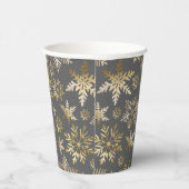金エレガント箔の雪の結晶グレークリスマス 紙コップ (右)